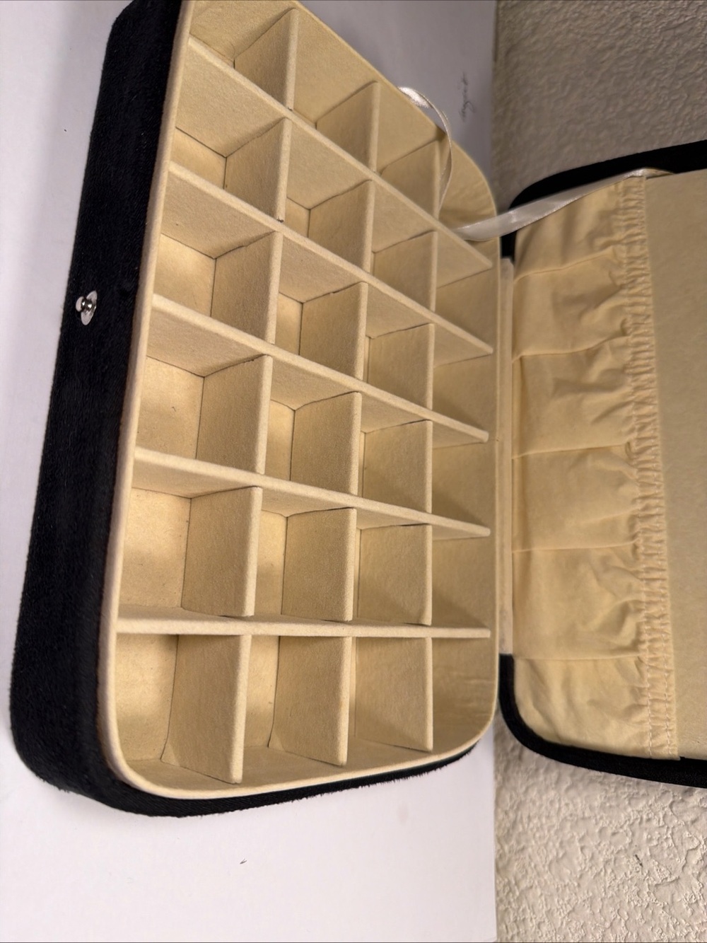 Black Jewelry Travel Case with Snap Closure - Picture 5 of 11